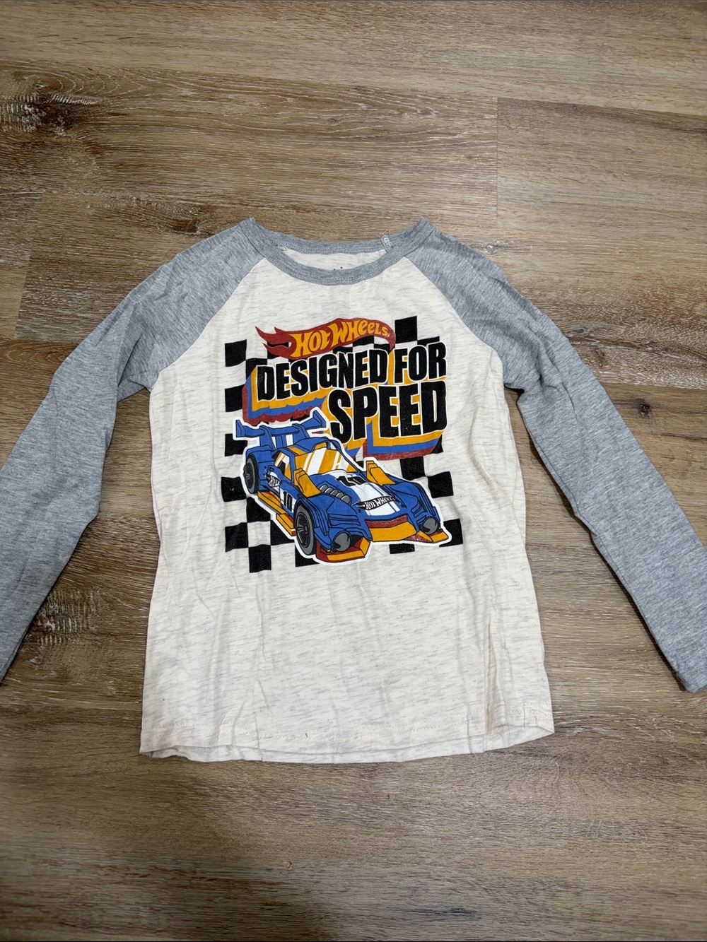 jumping beans Gray & White 'Designed for Speed' Hot Wheels Raglan Tee